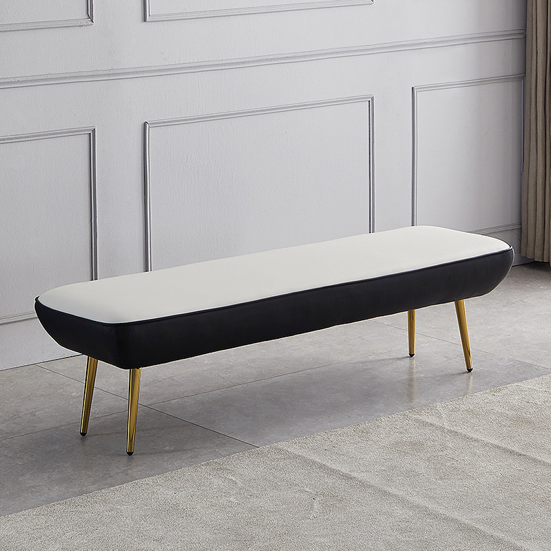 Light luxury bed end stool metal foot sofa bench cloakroom clothes changing stool door door changing shoe stool custom Nordic bed end couch