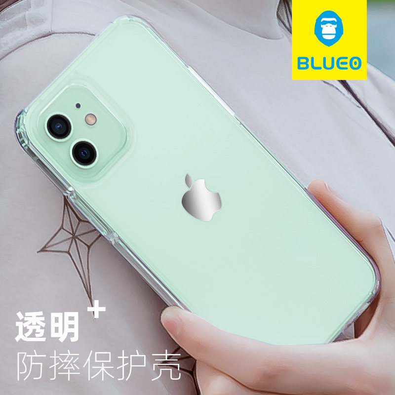 Blue scarlet for apples 11 mobile phone protection shell blue orange transparent iPhone11pro promax protective sleeve large orangutan blueo minimalist fashion anti-fall shell ip11 mobile phone