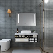 Marco bathroom cabinet solid wood bathroom cabinet combination light luxury toilet marble wash table hand wash basin