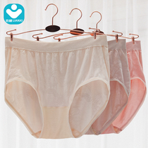 Mothers underwear pure cotton large code female high waist triangular underpants mulberry silk antibacterial crotch middle-aged and elderly loose shorts head