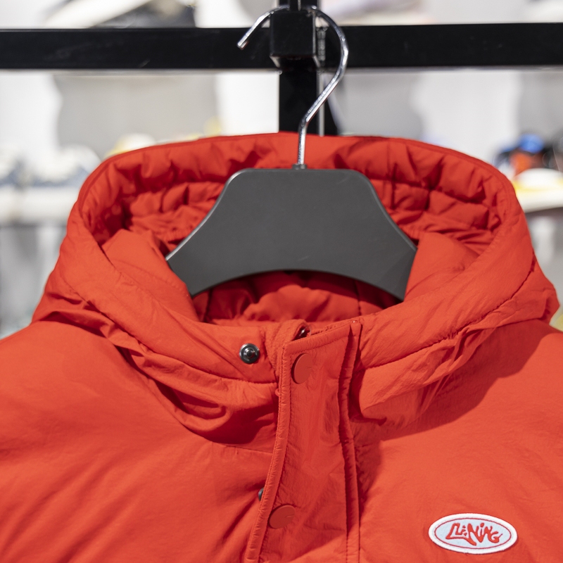 Li Ning Children's Red Thickened down Jacket 2025 Spring New Year Edition Girls' and Boys' Hooded Coat Yymv003