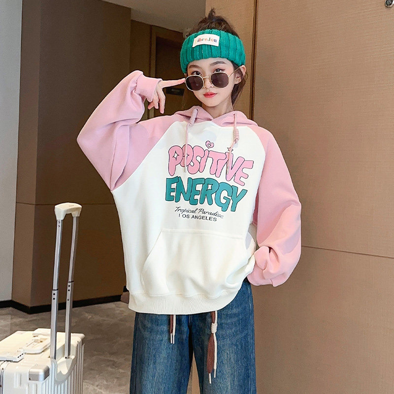 Girls' necropolis spring autumn 2023 new children foreign air trendy dress with cap blouses CUHK fairy autumn casual trekshirt-Taobao