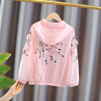 Girl Sunscreen Summer 2022 New Girl Foreign Air Thin Air Conditioning Shirt CUHK Childrens Skin Clothes Breathable