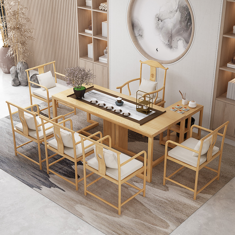 Tea table and chair combination home kung fu tea making table modern minimalist office coffee table Chinese solid wood Zen tea drinking table