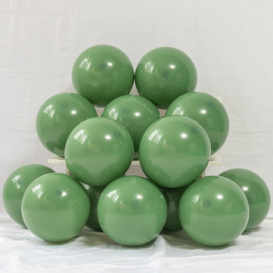 Kindergarten Sports Day Spring Outing Green Forest Theme Balloons Retro 10inch Thick Matte Avocado Birthday