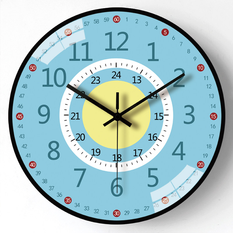 Early Education Clock Recognition Wall Clock Living Room Modern Simple Household Children's Quartz Clock Silent Creative Primary School Classroom Clock