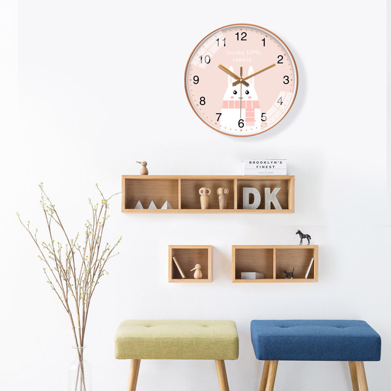 Cartoon Style Creative Clock Wall Clock Living Room Modern Simple Decoration Home Children's Room Bedroom Silent Quartz Clock
