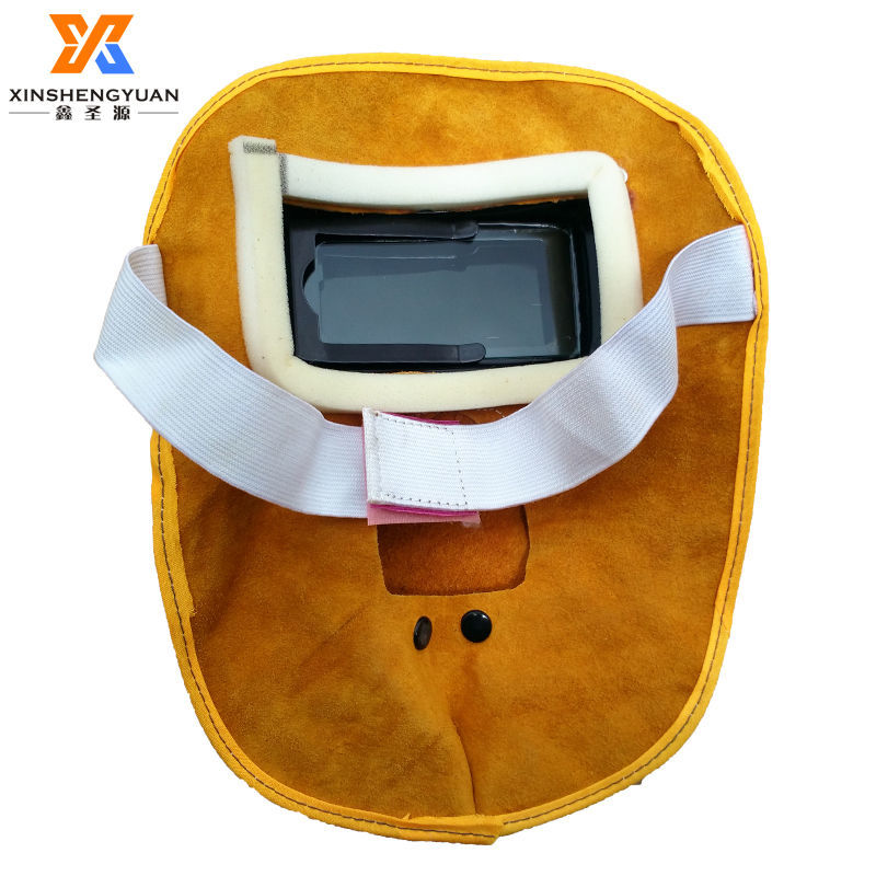 Xin Shengyuan Niu leather electric welding mask Automatic change of light Anti-glare heat insulation welt protection welding hat wearing face mask-Taobao