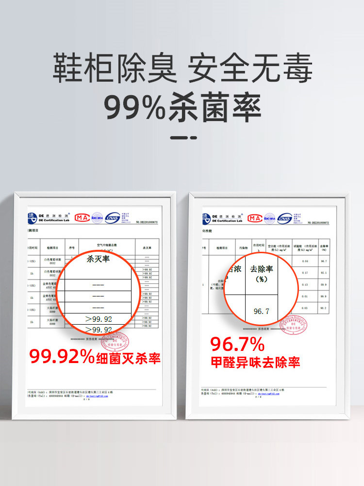 2-Pack Shoe Cabinet Deodorizer, Antibacterial, Odor-Removing, Air Freshener for Shoes and Socks, Anti-Odor Shoe Deodorizer