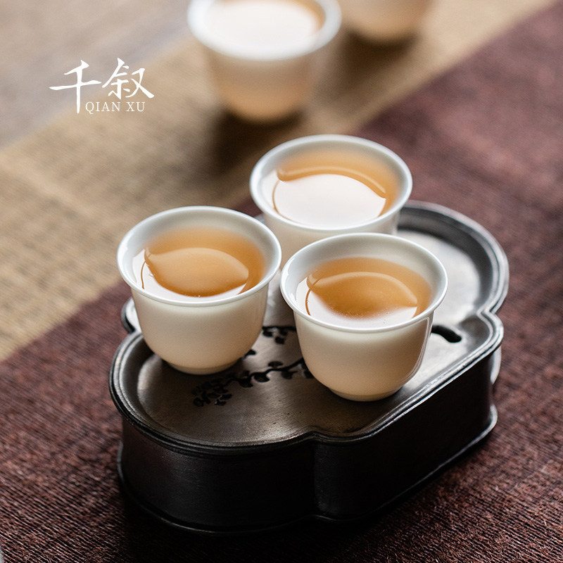 Shea Butter Jade White Porcelain Chaoshan Kung Fu Tea Cup Ceramic Tea Drinking Cup Single Cup Rock Tea Tea Set Master's Cup Tea Small Cup-Taobao