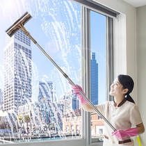Wipe Glass God home Double face polished with high rise Windows Brush Scraping DOUBLE FACE CLEANING TOOL TELESCOPIC ROD CLEANER