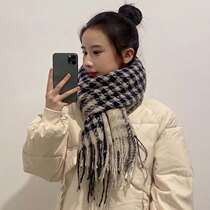 Female Winter Cute Girl Cashmere Scarf Korean version Jane about 100 hitchhiking Thousand Birds of the Thousand Birds-Thickened Warm Cloak