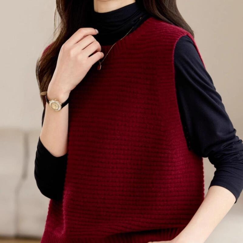 Wool Vest for Women 2025 New Spring and Autumn Red Sweater Vest Knit Top Outerwear