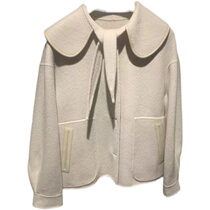 (Light Luxury Queen sara) Wool bow tie short coat 085Y