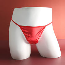 Mens thong sexy low-waist half-pack underwear smooth thin straps seamless spicy mens briefs one line trendy new style