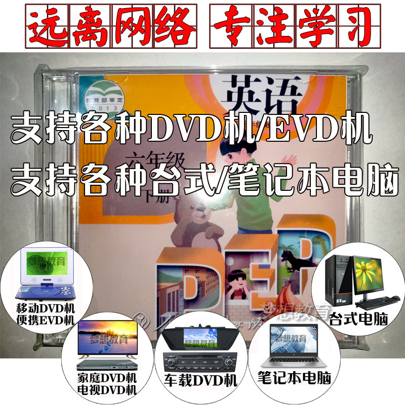 PEP English 66th grade register DVD Disc Synchronization Learning Video EVD Video Car Animation