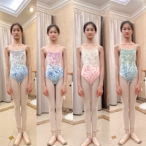 MonicaHes exclusive customized high-elastic velvet gradient ballet dance suspender velvet bodysuit