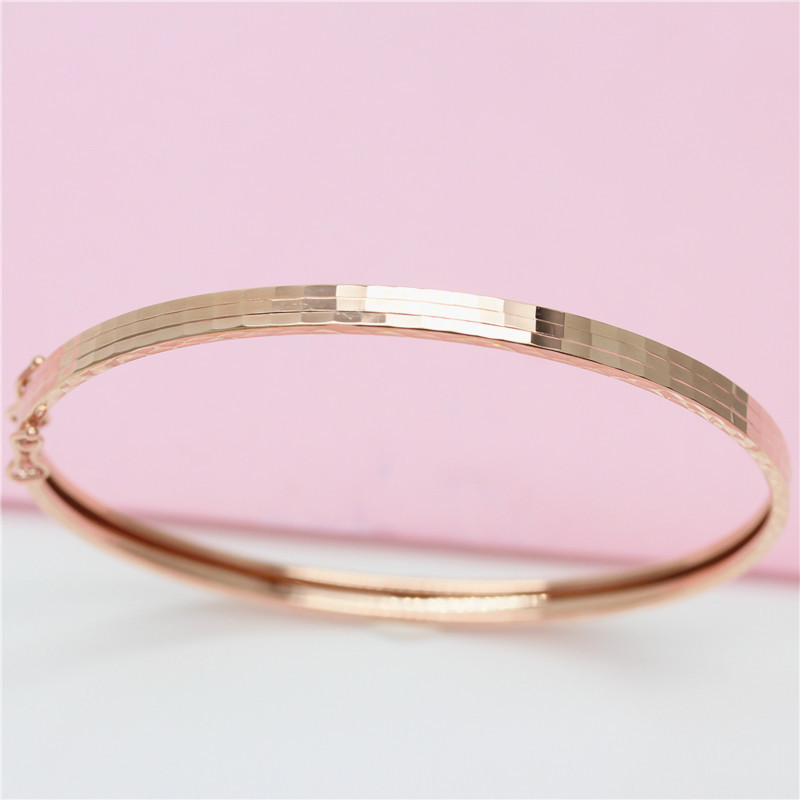 Silver-Plated Purple Gold Jewelry, New European and American Style, Elegant and Simple Women's Smooth Bracelet, Plated with 14K Rose Gold Silver-Plated Purple Gold Jewelry, New European and American Style, Elegant and Simple Women's Smooth Bracelet, Plated with 14K Rose Gold