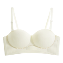 Catman Underwear Womens Small Breast Gathering and Enlargement No Wires Seamless Invisible Wrapped Bra Bandeau Style Anti-Sagging Anti-Slip Bra