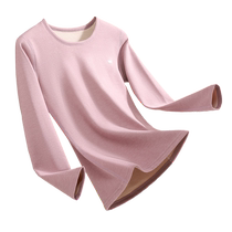 Catman womens German velvet thermal underwear autumn and winter round neck silk down bottoming shirt to prevent cold and fever autumn clothes and long trousers