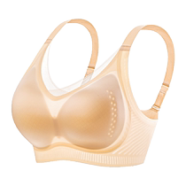 Catman Satin French Ultra-Thin Large Breast Revealing Small Breast Underwear Womens Sexy Mesh Anti-sagging Wireless Bra