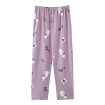 Catman womens pajamas spring and autumn 2024 new pure cotton trousers summer thin plus size loose casual home trousers