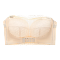 Catman underwear womens 2024 summer new style non-wired soft support lace tube top push-up big breasts showing small bra