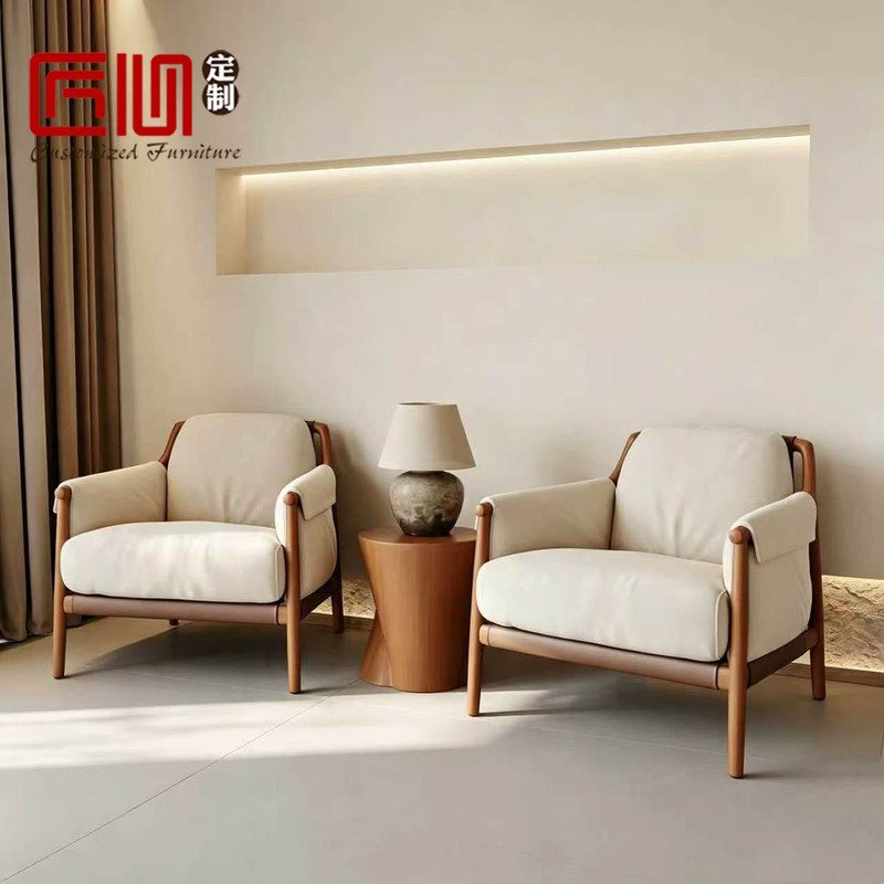 Hotel and Guesthouse Balcony Table and Two Chairs, Sales Office Clubhouse Meeting Table and Chair Set, Model Room Reception Leisure Dining Chair
