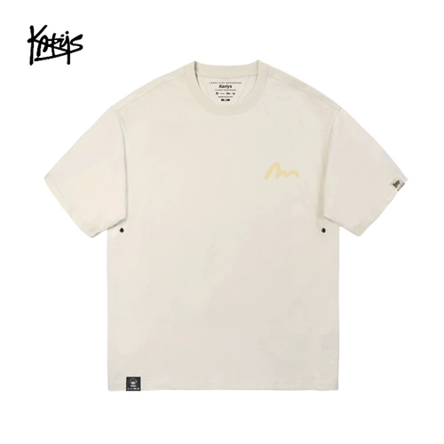 Хлопковая абрикосовая приятная телу футболка для отдыха, в американском стиле, короткий рукав, оверсайз, большой размер