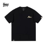 Хлопковая абрикосовая приятная телу футболка для отдыха, в американском стиле, короткий рукав, оверсайз, большой размер