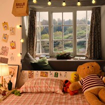 Fake window hanging cloth wall cloth background cloth background wall ins background bedroom Dormitory Decoration Arrangement Advanced 3D Toub