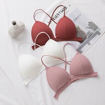 No steel ring Sexy apostle Front Buttoned Beauty Back Underwear Teenage Girl Thin cross bra Back Slim shoulder sling Little bra