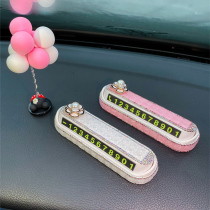 Car temporary parking telephone number plate car personalized diamond opening and closing type mobile phone mobile card transfer license plate ornaments