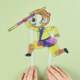Shadow Puppet Play DIY Imitation Leather Paper Children's Craft Material Kit Two-Legged Stick Control Rod Kindergarten Performance Materials