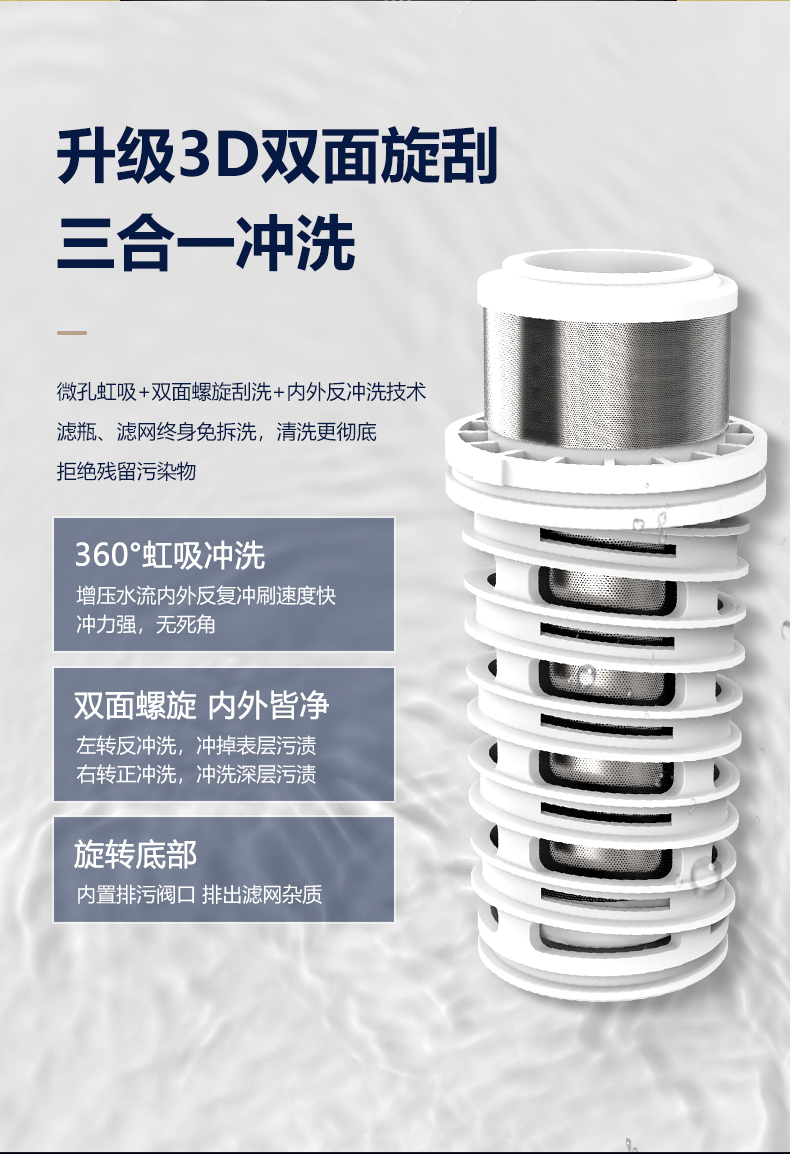 美菱 全屋自来水 反冲洗前置过滤器 5T大流量 图15