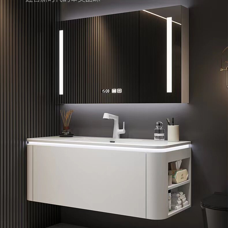 Light extravagant Lili-resistant integrated basin Bath Room Cabinet Oak Smart Side Containing Toilet Wash Basin Combined Washstand-Taobao