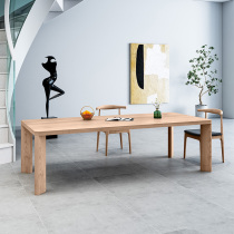 Shu Decorated Solid Wood Table Simple Meeting Table Long Table White Wax Wood Home Desk Designer Bench Computer Desk