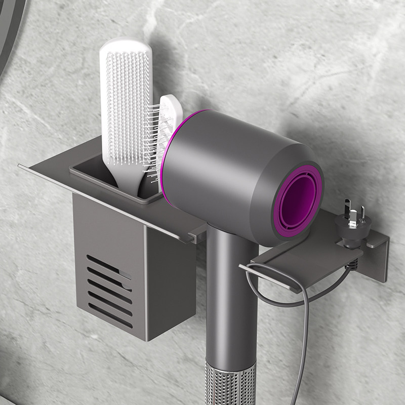 Hair Dryer Shelving Bathroom No Punch Hair Dryer Bracket Toilet Makeup Room Wall-mounted Bathroom floor Shelf