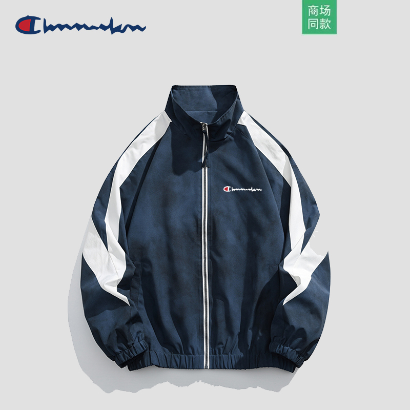 Campus Champion American Retro Patchwork Color-Block Jacket Unisex Loose Couple Style Spring and Autumn Windproof Sports Jacket