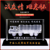 Crystal Inner Sculpture Heavy Steam Luxury transport truck Truck Pendulum Logistic Transport Car Model Discharge Memorial Customised