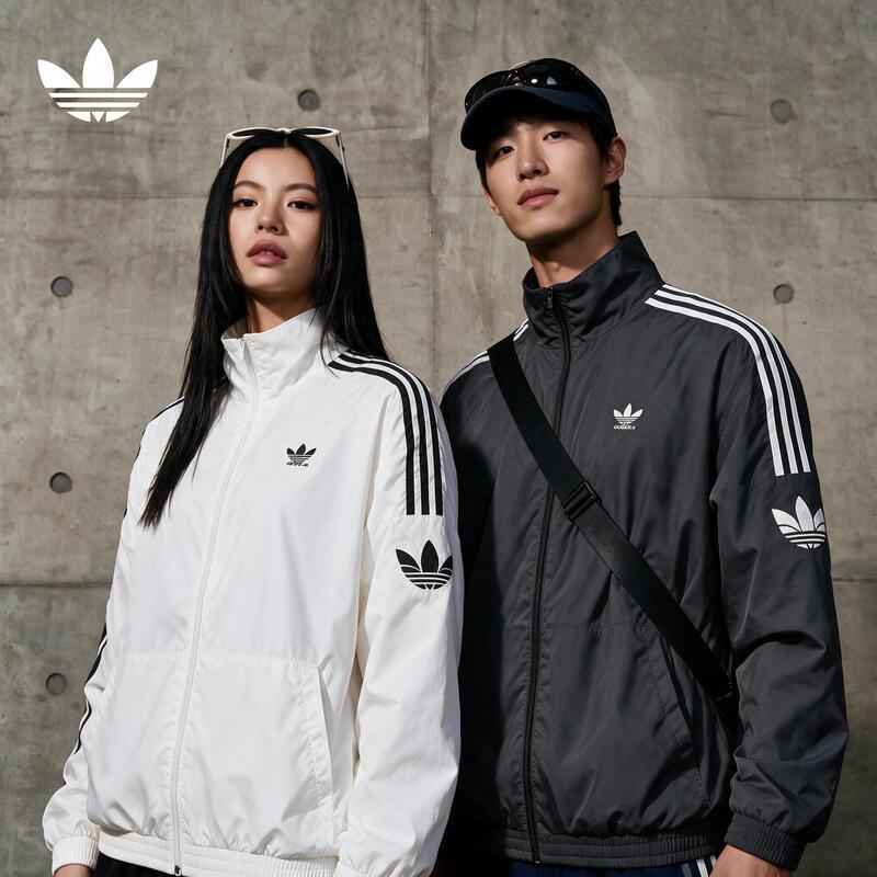 Adidas Originals Clover Retro Stand-Up Collar Long-Sleeved Jacket for Men and Women Ji7533/Ji7535