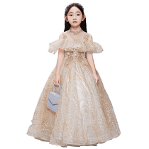 Childrens evening dress high-end light luxury niche princess dress birthday host girls piano performance dress spring and summer