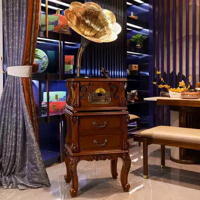 Phonograph desktop retro antique old European film recording machine black glue audio Bluetooth classical recording machine light luxury