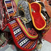 Horse harness equestrian supplies fine saddle wooden saddle small felt Tibetan harness Tibetan leather special supplies complete set
