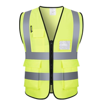 Reflective clothing construction site construction safety vest mens summer sanitation traffic custom breathable fluorescent yellow vest overalls