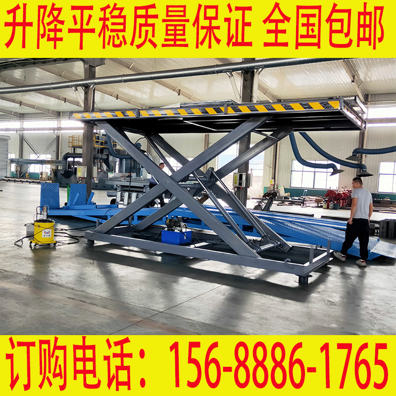 Fixed scissor lift custom pig unloading table electric hydraulic telescopic lift car exhibition stand simple freight elevator