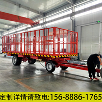Traction flat-plate tractor tray train station airport baggage transport steering trailer forklift truck four wheel trailer