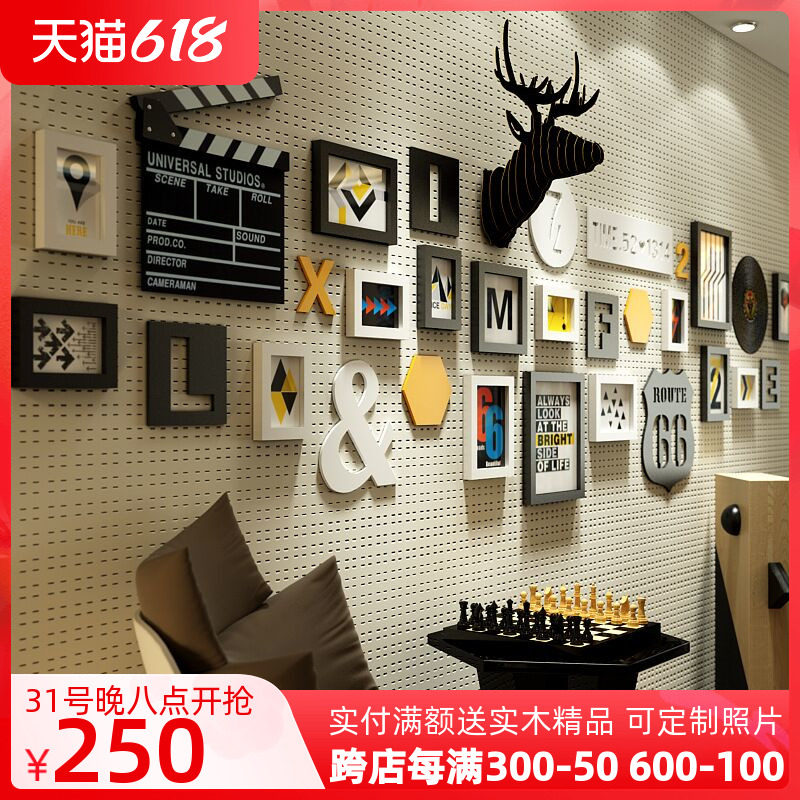 Creative Wall Accessories Hanging Accessories Solid Wood Photo Wall Decoration Modern Minima Nordic Style Photo Frame Wall Living-room Background Wall Composition