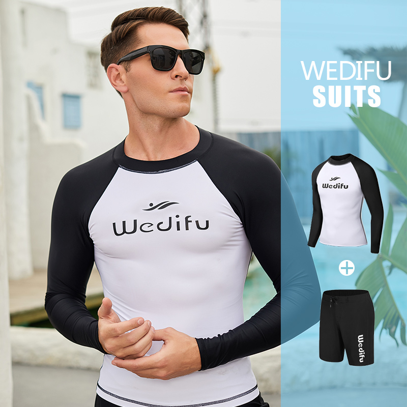 New diving suit men's surfsuit quick-drying conservative sunscreen swimsuit long sleeve pants snorkeling suit jellyfish suit