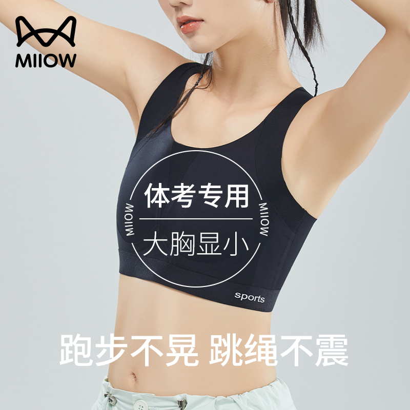 Catman Sports Bra for Middle and High School Girls, Shockproof Running Bra for Large Busts, Minimizing Bra for Development Period, Vest-Style Bra